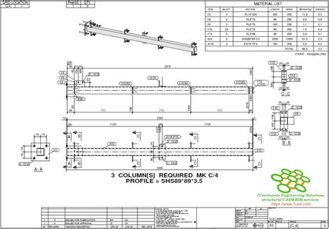 structural steel shop drawings sample